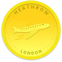 Heathrow Airport gold coin collectible