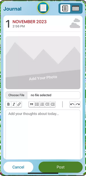 DuckAbroad travel journal entry screen